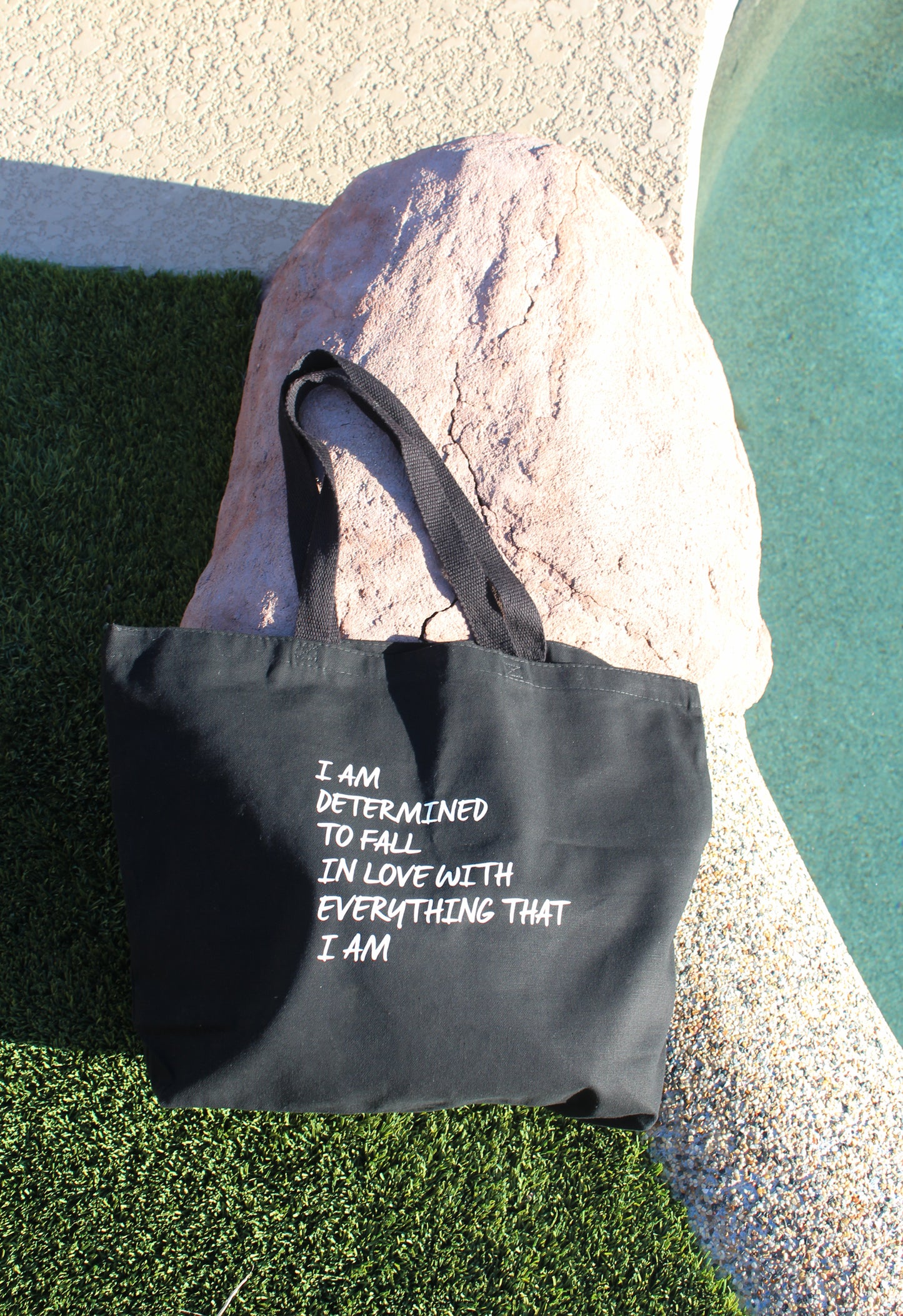 "I Am Determined To Fall In Love With Everything That I Am" Oversized Tote Bag