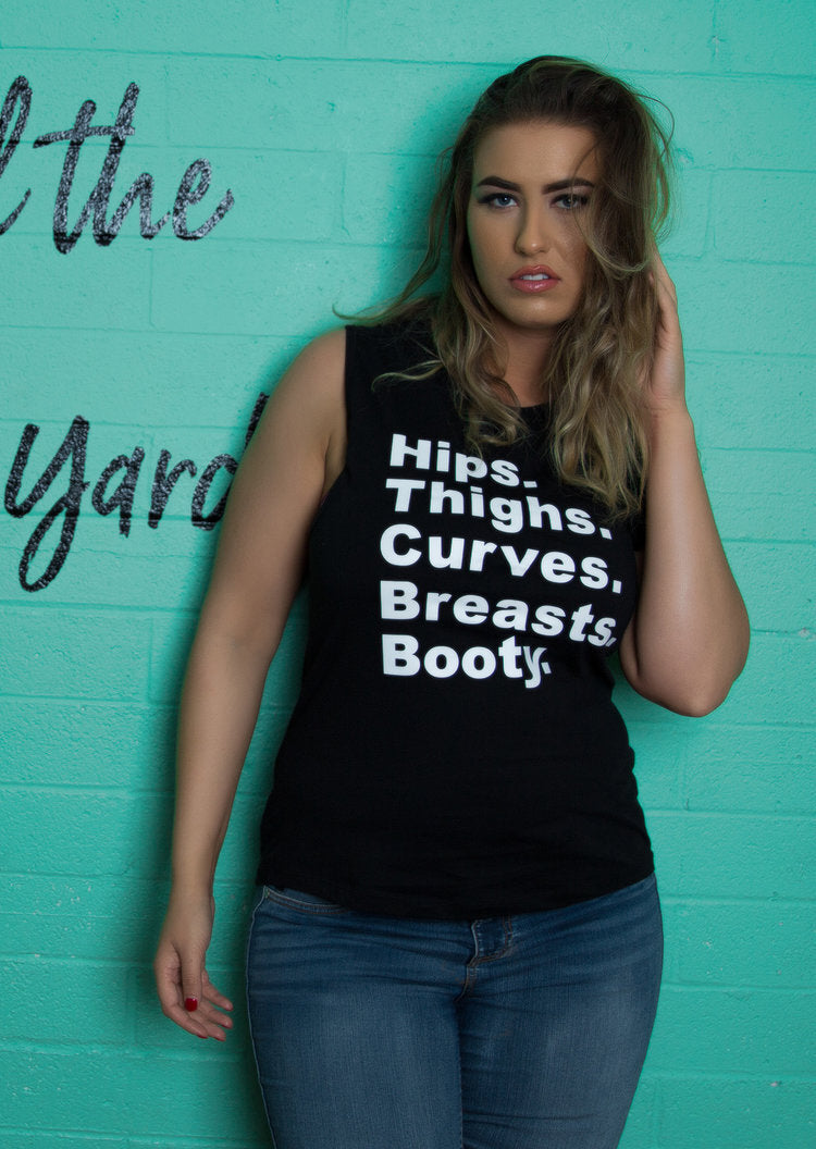 "Hips Thighs Curves Breasts Booty" Tees, Sweatshirts, Tanks, Crops And Tops