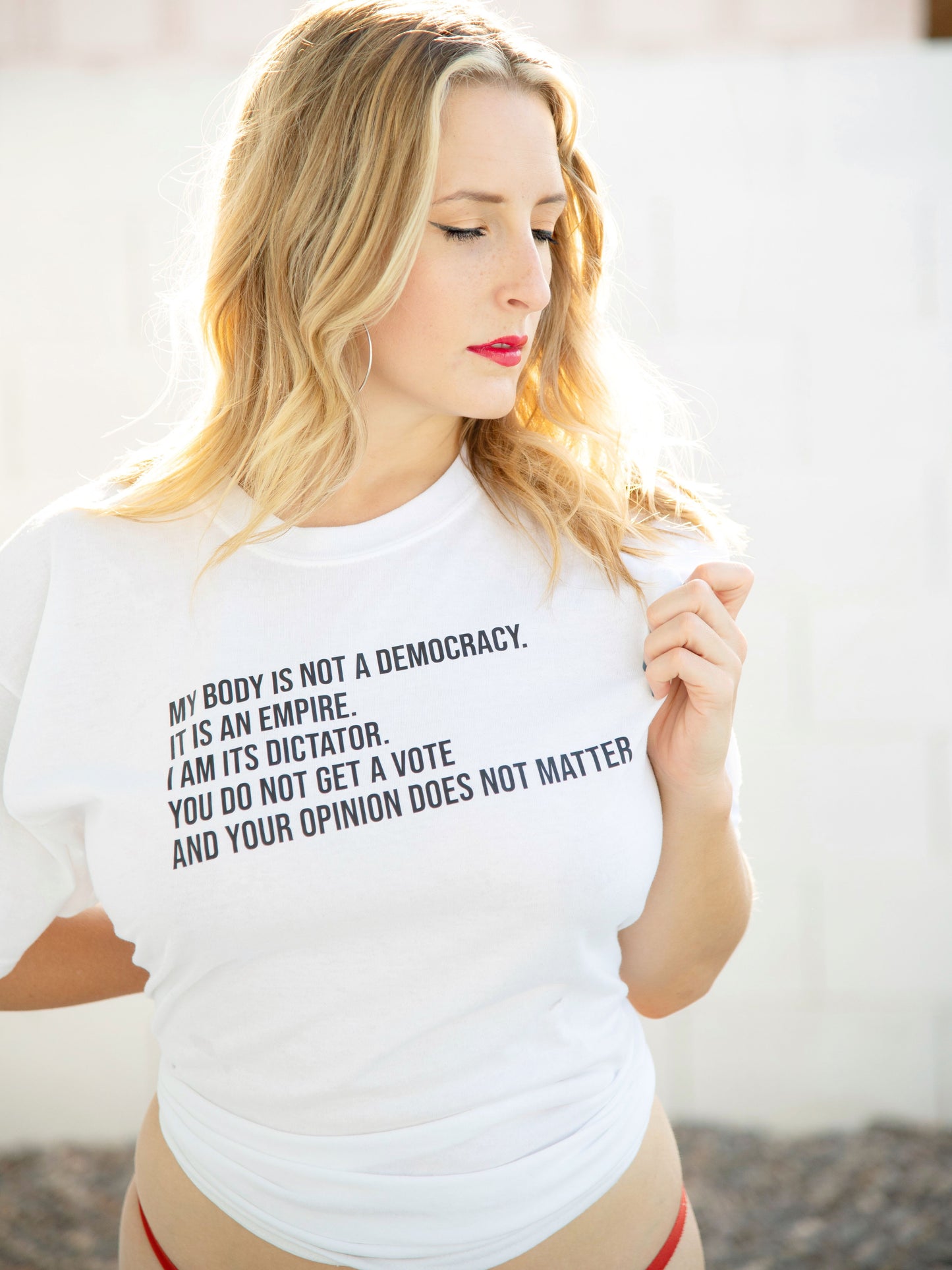 "My Body Is Not A Democracy" Tops