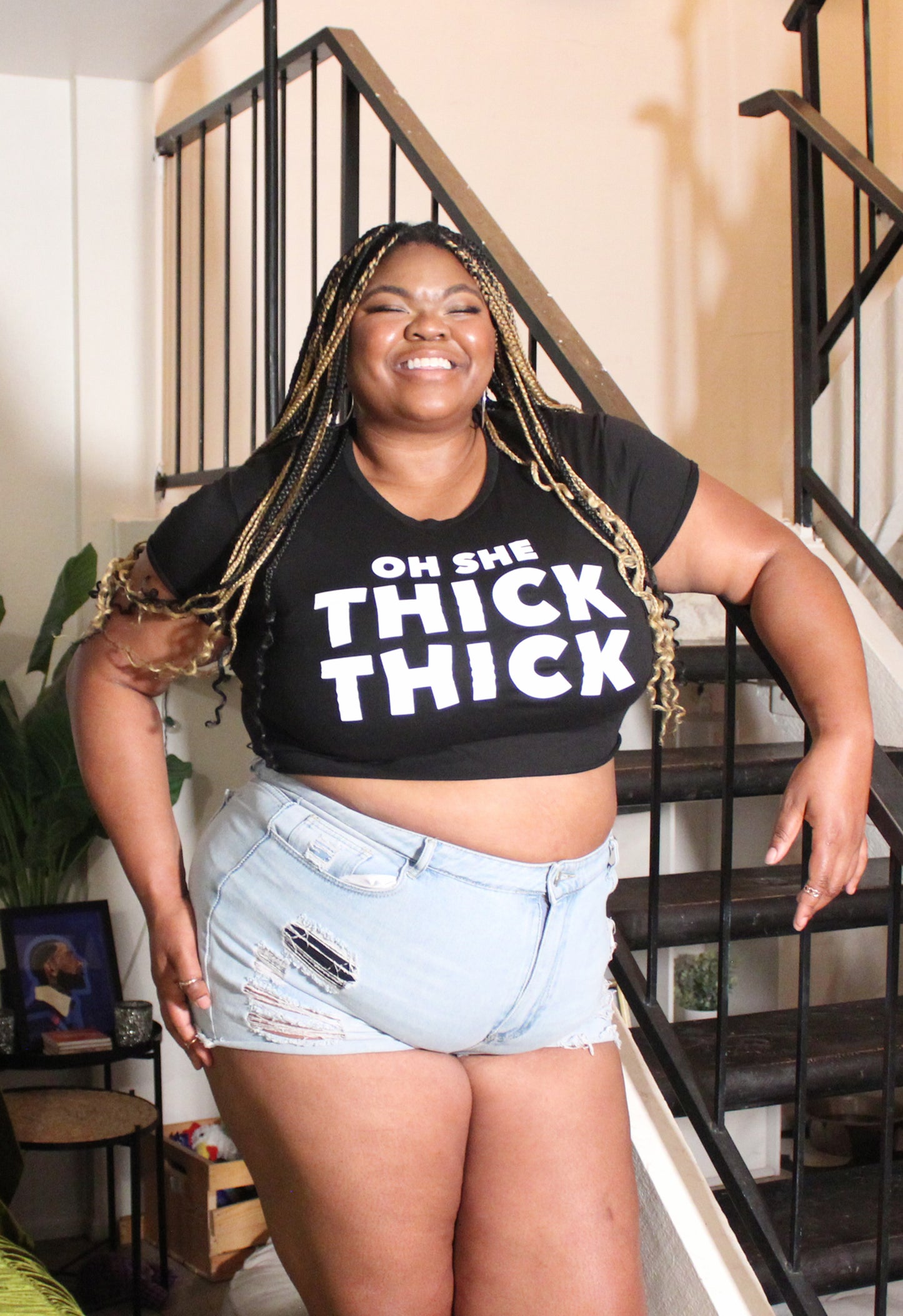 "Oh She Thick Thick" Tees, Tops, Sweatshirts And Crops
